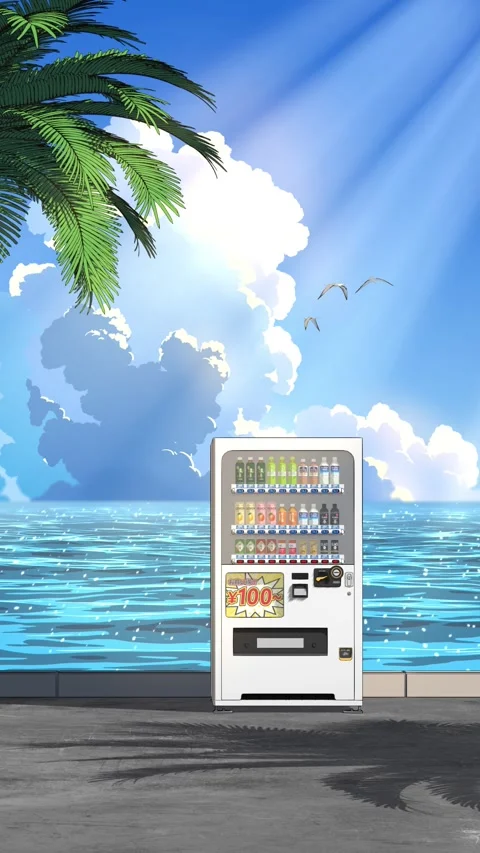 Vending machine animation vertical loop 4K Stock Footage 334660142