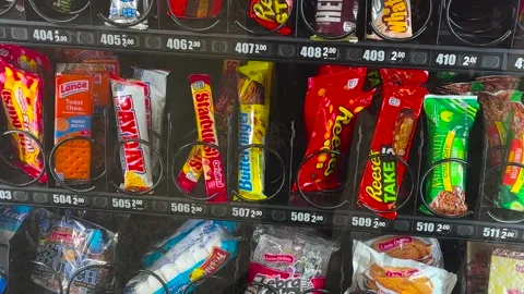 Vending Machine Candy Bars, Butterfinger - Bettendorf, IA - October 31, 2025 Stock Footage 320367778