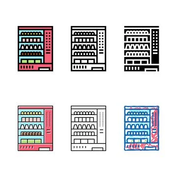 Vending machine candy color icon looks vector Stock Illustration