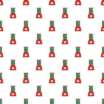 Vending machine candy pattern with colorful sweet treats Stock Illustration