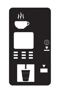 Vending machine for coffee icon. automatic device for hot drinks sing. Stock Illustration