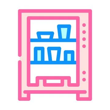 Vending machine color icon vector illustration line Stock Illustration