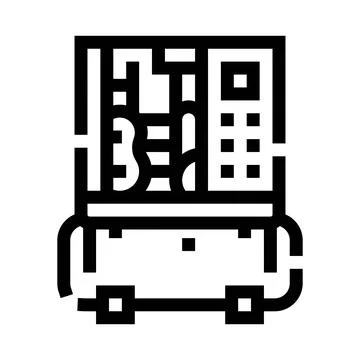 Vending machine concept dispensing snacks and drinks Ilustração Stock