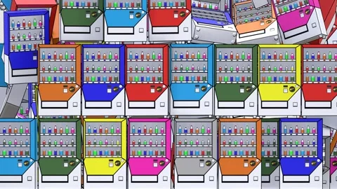 Vending Machine Curtain Transition Effect Animation Alpha Channel Stock Footage 267321385