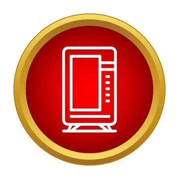 Vending machine delivering snacks and drinks concept icon Stock Illustration