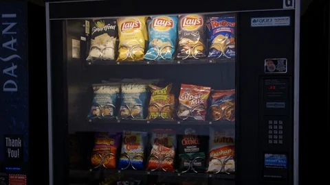 Vending Machine filled with Various Snacks Stock Footage 89300335