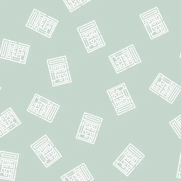 Vending machine with food and drinks in canteen line vector seamless pattern 스톡 일러스트