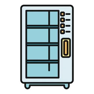 Vending machine icon providing quick snack dispenser service Stock Illustration