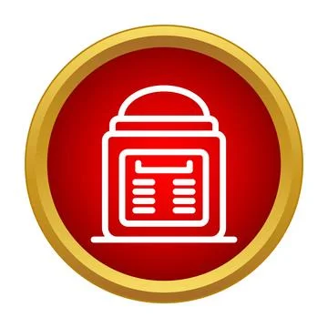Vending machine icon on a red background circle Stock Illustration