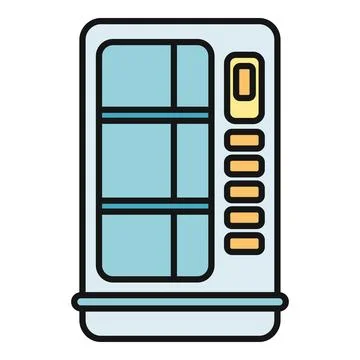 Vending machine icon showing snack and drink automation Stock Illustration