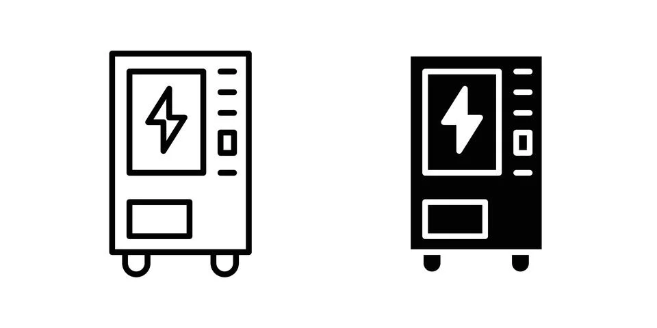 Vending machine icon vector template set in black Stock Illustration