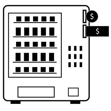 Vending machine icon on white background. automatic vending machine sign. Stock Illustration