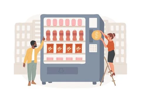 Vending machine isolated concept vector illustration. Ilustración de archivo