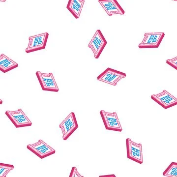 Vending machine isometric icon seamless pattern sign Stock Illustration