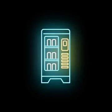 Vending machine neon light icon on black Stock-Illustration