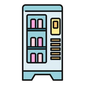 Vending machine offering snacks and drinks convenience Stock Illustration