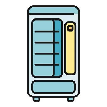 Vending machine offering snacks drinks automatic service Stock Illustration