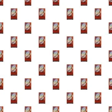 Vending machine seamless pattern repeating snack drink dispenser Stock Illustration