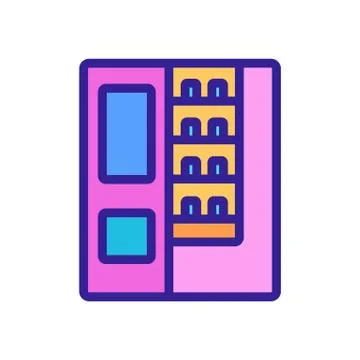 Vending machine sell cigarettes icon vector outline illustration Stock Illustration