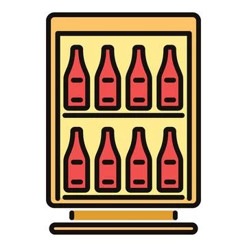 Vending machine selling refreshing cold bottled beverages Stock Illustration