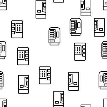 Vending Machine Selling Service Vector Seamless Pattern Stockillustratie