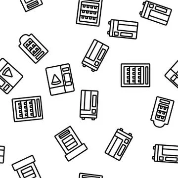 Vending Machine Selling Service Vector Seamless Pattern Stockillustratie