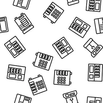 Vending Machine Selling Service Vector Seamless Pattern Stockillustratie