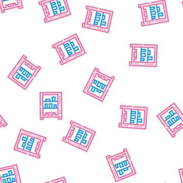 Vending machine vector seamless pattern line 스톡 일러스트