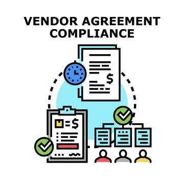 Vendor agreement compliance process management Stock Illustration