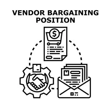 Vendor bargaining position concept vector illustration Stock Illustration