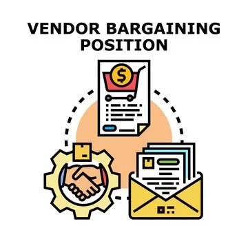 Vendor bargaining position concept vector illustration Stock Illustration