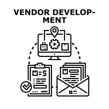 Vendor development process optimizing business partnership strategy Stock Illustration