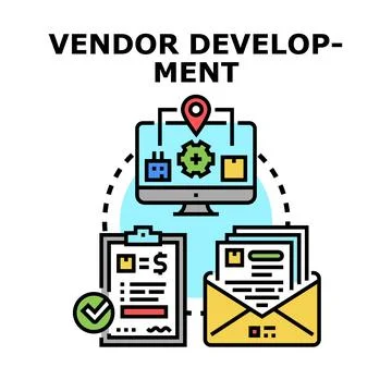 Vendor development process optimizing business partnership strategy Stock Illustration