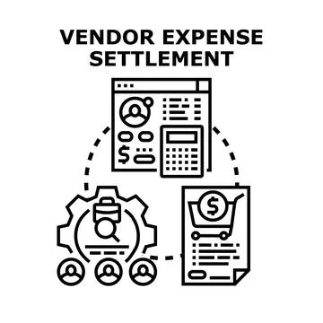 Vendor expense settlement process management system Stock Illustration