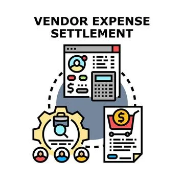 Vendor expense settlement process management system Stock Illustration