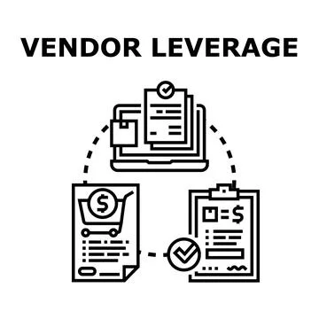 Vendor leverage managing procurement and supply chain strategy Stock Illustration