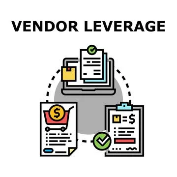 Vendor leverage managing procurement and supply chain strategy Stock Illustration