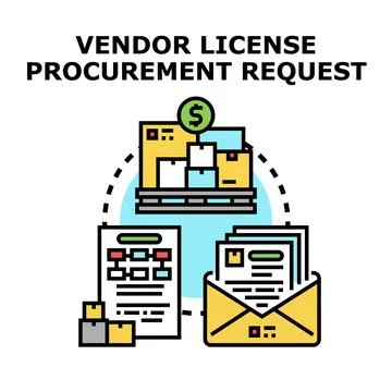 Vendor license procurement request concept illustration Stock Illustration