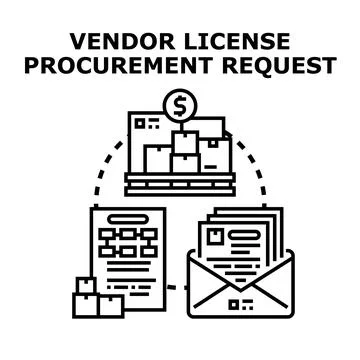 Vendor license procurement request concept illustration Stock Illustration