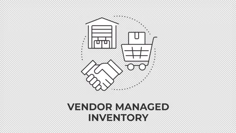Vendor managed inventory animated line concept icon Stock Footage 345258629