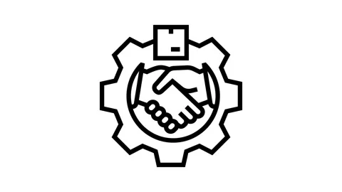Vendor management business process line icon animation Video stock 326127579