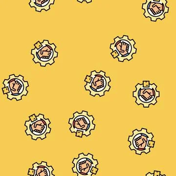 Vendor management business process vector seamless pattern Stock Illustration