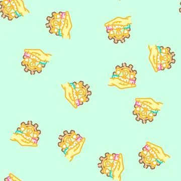 Vendor management business process vector seamless pattern Stock Illustration