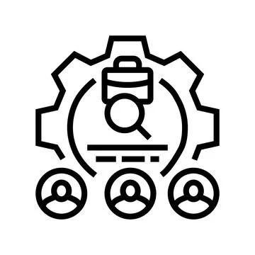 Vendor management line icon vector illustration Stock Illustration