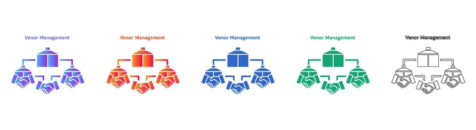 Vendor Management Workflow Process Icons Stock Illustration