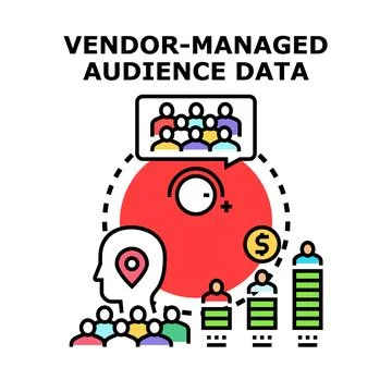 Vendor managing audience data for targeted marketing Illustrazione stock