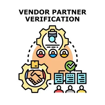 Vendor partner verification process business protection Illustrazione stock