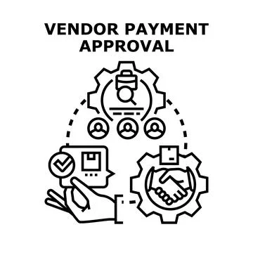 Vendor payment approval process business transaction concept Stock Illustration