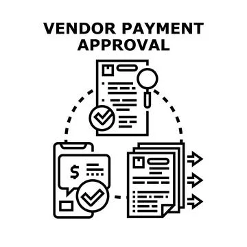 Vendor payment approval process vector concept イラスト素材