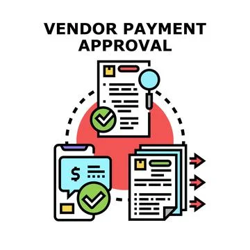 Vendor payment approval process vector concept Stock Illustration